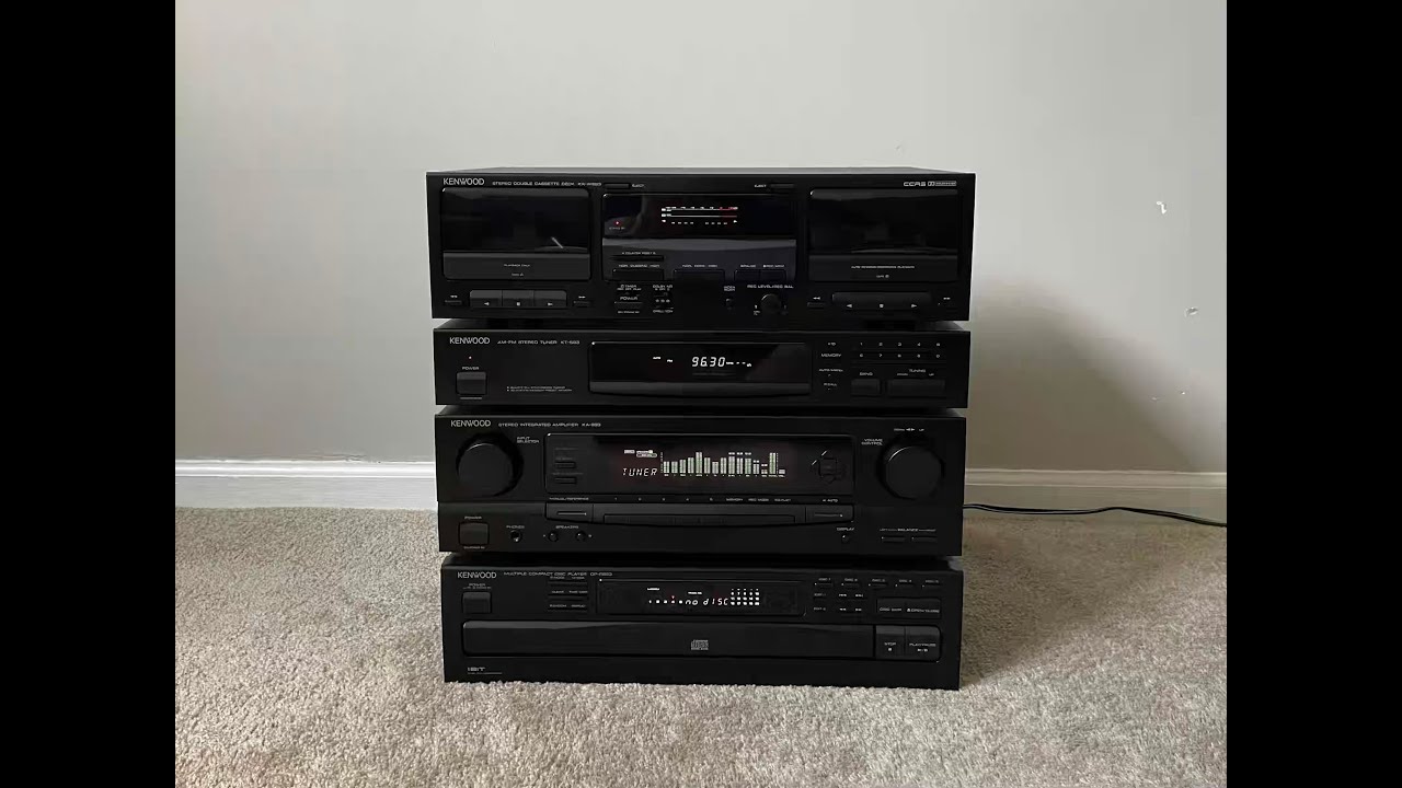 Kenwood Home Stereo Audio System - KX-W893 Deck, KT-593 Tuner, KA-893 Amplifier, DP-R893 CD Player