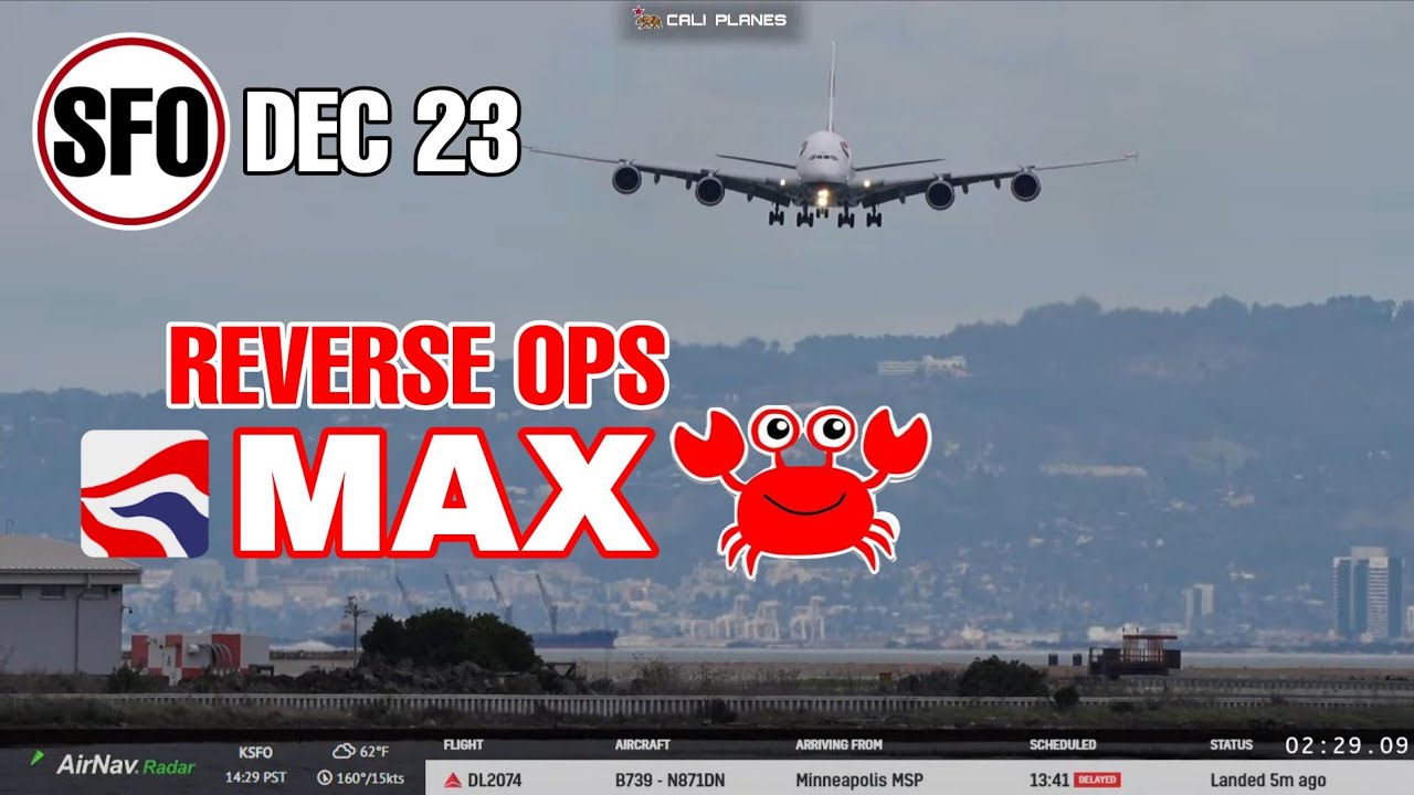 KSFO LIVE |  DEC 23, 2025 | REVERSE OPS SAN FRANCISCO INT AIRPORT  LIVE STREAM WEBCAM IRL