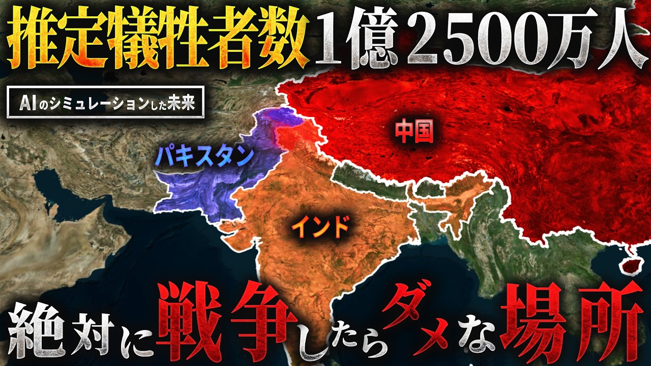 【地図で地政学】インドｖｓパキスタン アメリカと中国も参戦？世界が震える核戦争のシナリオ【AIシミュレーション】