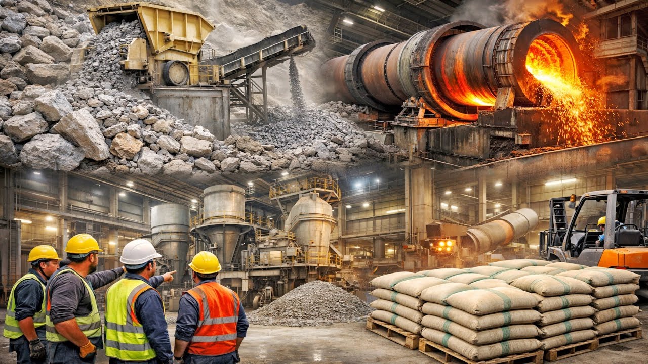 Inside Concrete Factory 😱 Full Processing from Concrete to Cement Factory Production (Full Process)