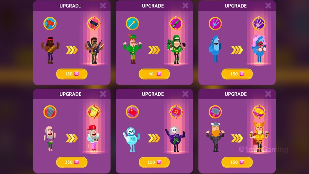 Bowmasters All Upgrades Gameplay