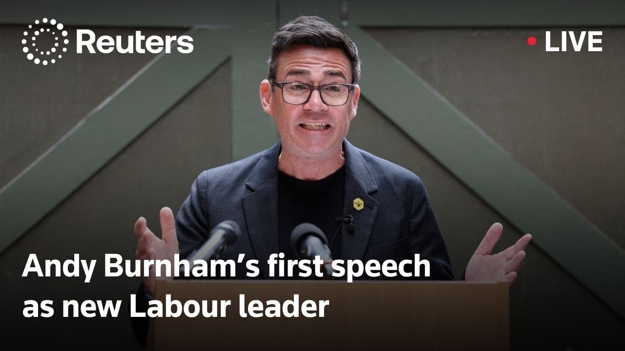LIVE: UK's Andy Burnham makes first address as new Labour Leader