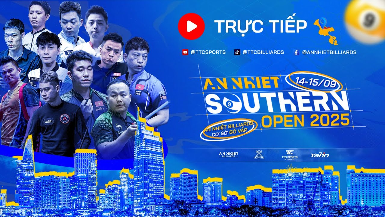 🔴Trực tiếp An Nhiệt Southern Open 2025 Day2: Tứ Kết - Đỗ Thế Kiên vs Dương Quốc Hoàng