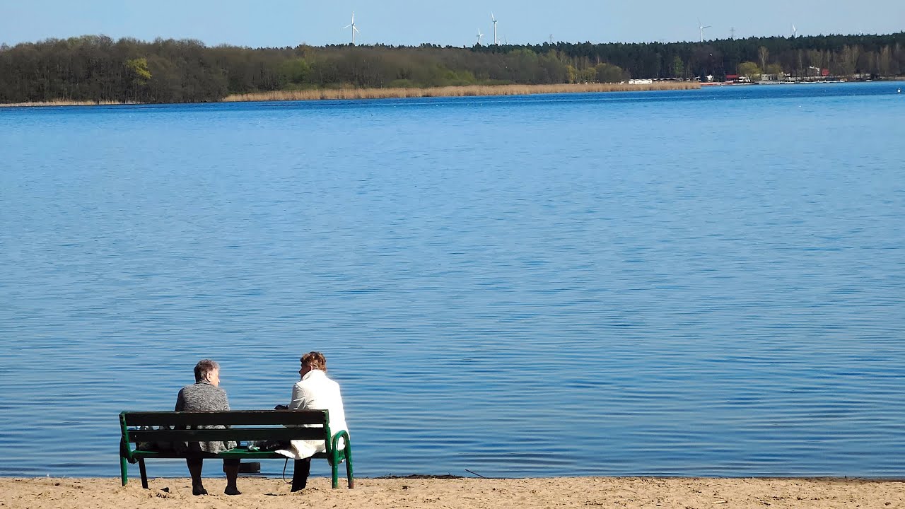 Dzika plaża nad Jeziorem Rudnickim Wielkim w Grudziądzu