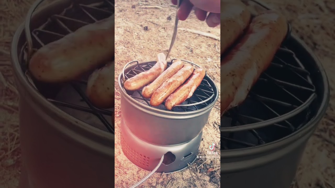 The RitniGrid&reg; grill converter. The best accessory for Trangia 🤗 #grilling #sausage #food #trangia
