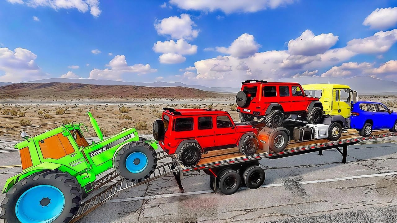 Flatbed Truck McQueen | Transportation with Truck - Pothole vs Car # | BeamNG.Drive Gameplay