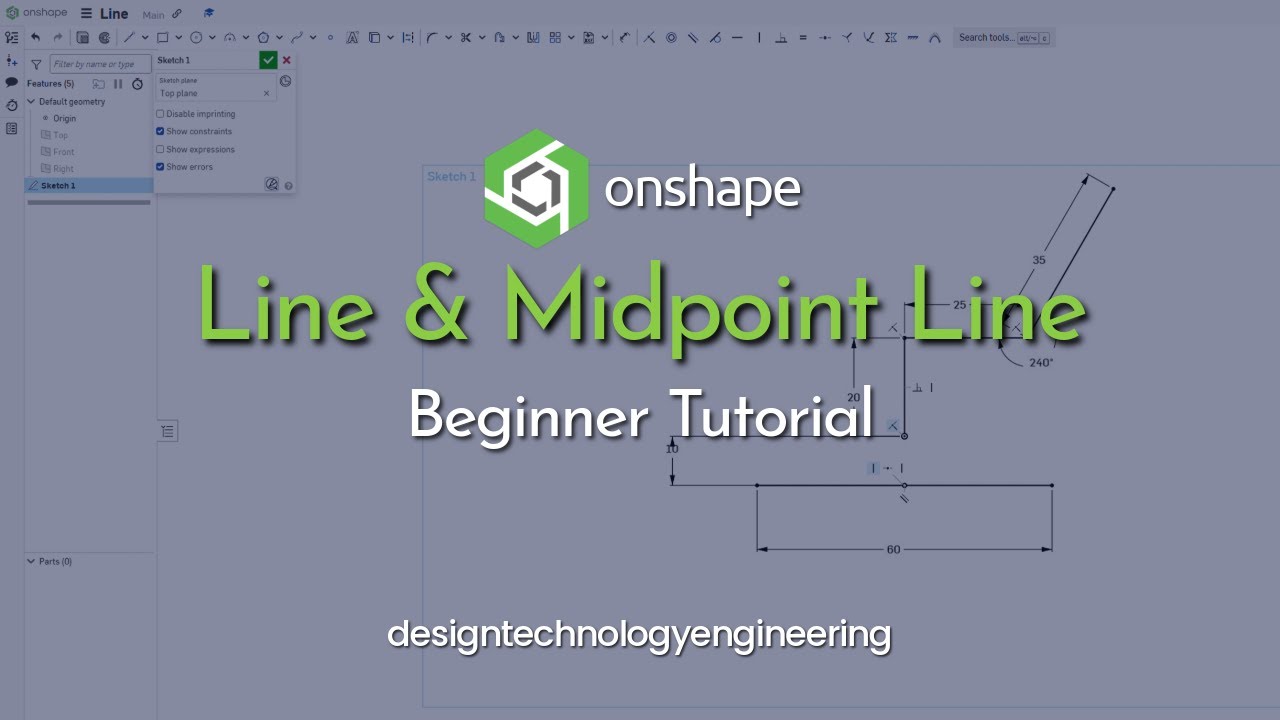 Onshape - Line & Midpoint Line