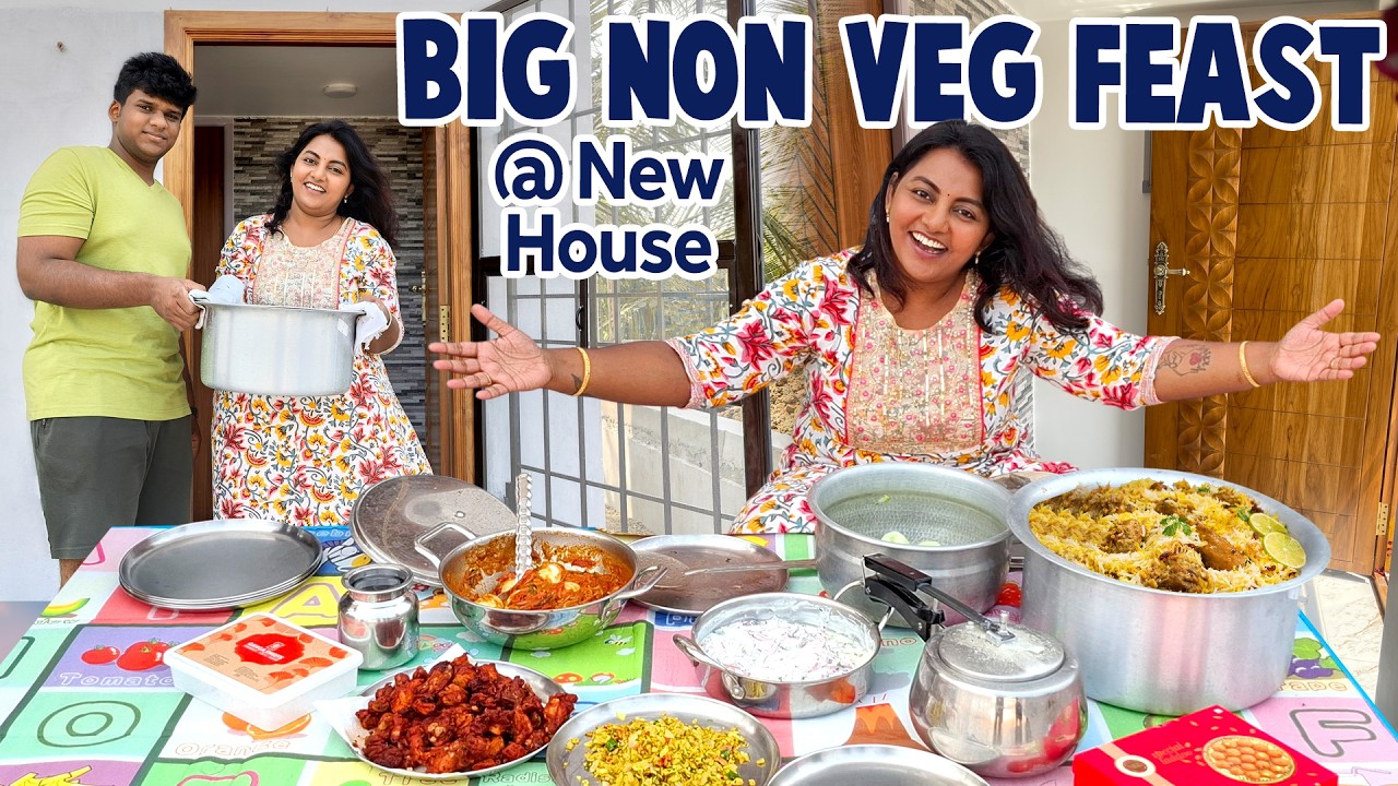 New House-ல First Non Veg Cooking for whole family 😋 அக்கா புது வீடு UPDATE | Karthikha Channel Vlog