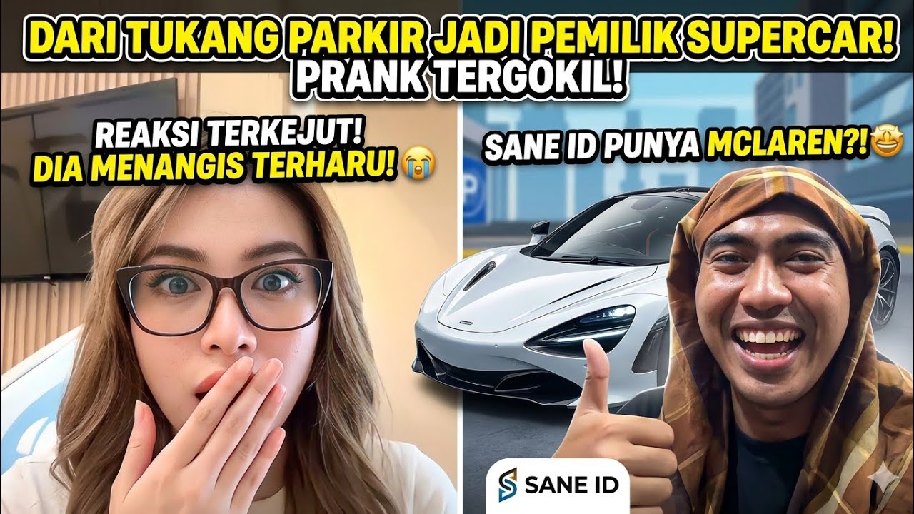 Awalnya Diremehkan‼️ Prank Jadi Tukang Parkir Berujung Cewek Salting Liat McLaren Putih!