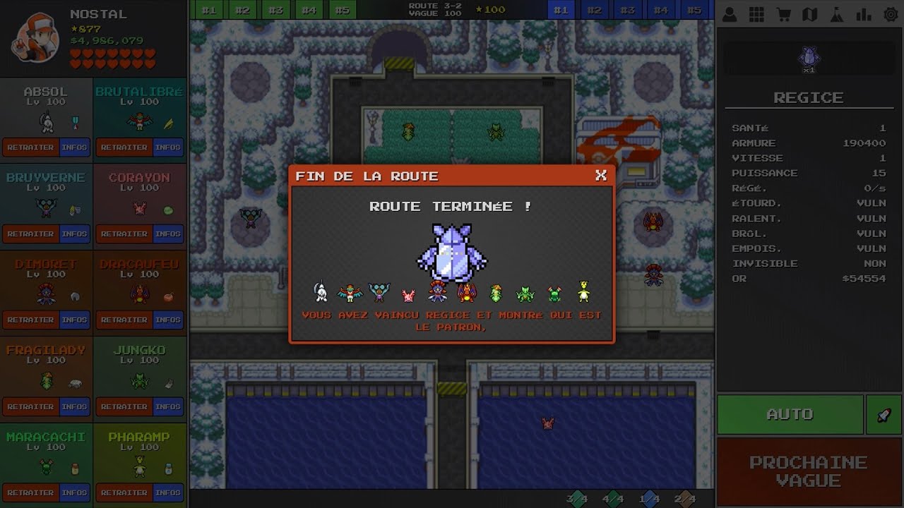#8 ROUTE 3-2 BOSS REGICE (VAGUES 1 à 100) - PokéPath TD [PC]