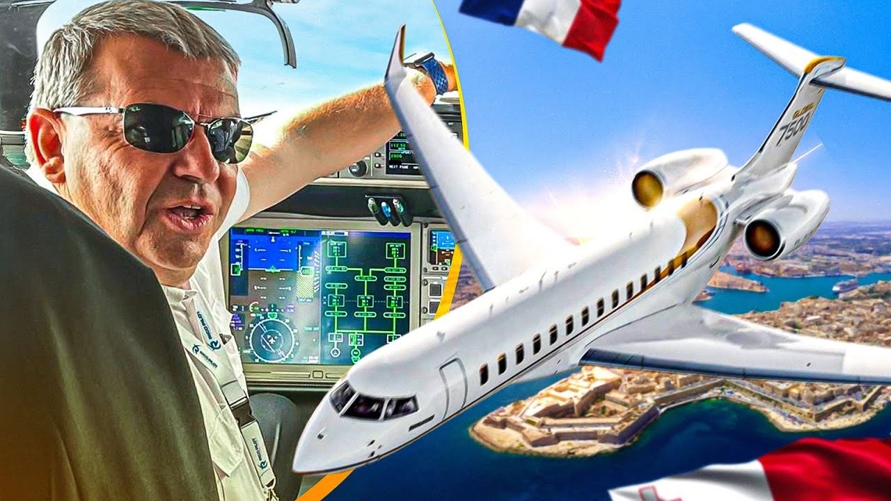 JE PILOTE DE PARIS À MALTE DANS UN JET À 90 MILLIONS D’€ (immersion totale)