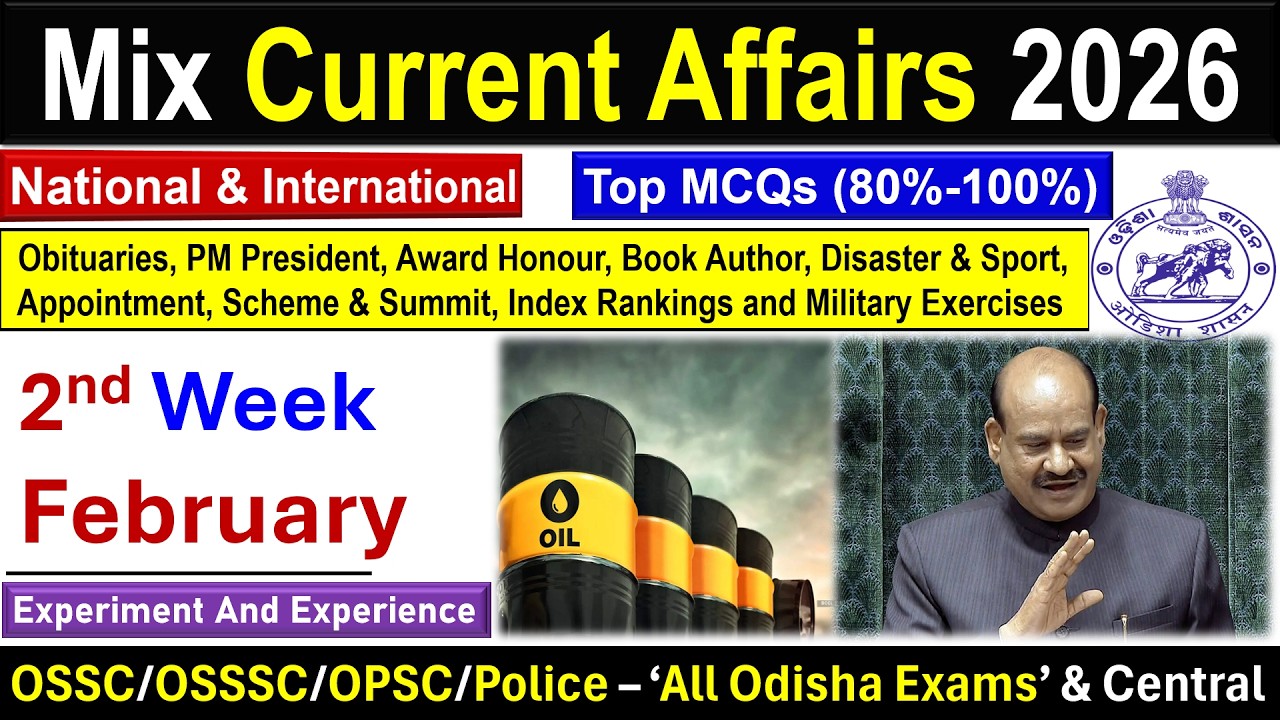 2nd Week February 2026 Current Affairs #osssc #ossc #opsc #odishagk #osscexam #ossscri