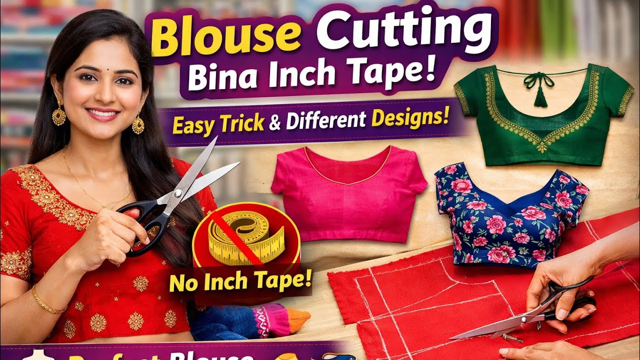 Blouse cutting bina inch tape ke, bilkul easy aur simple tareeke se.
