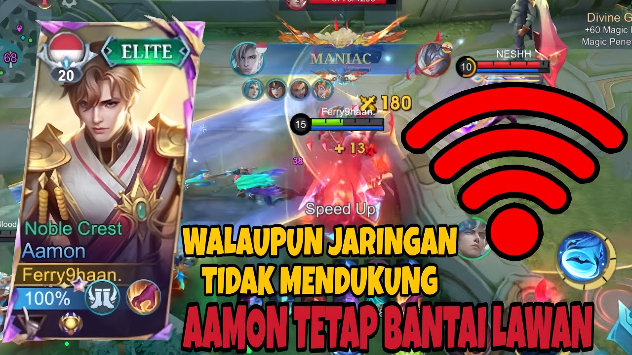 MATCH SERU! WALAUPUN JARINGAN TIDAK MENDUKUNG AAMON TETAP BANTAI LAWAN | MOBILE LEGENDS