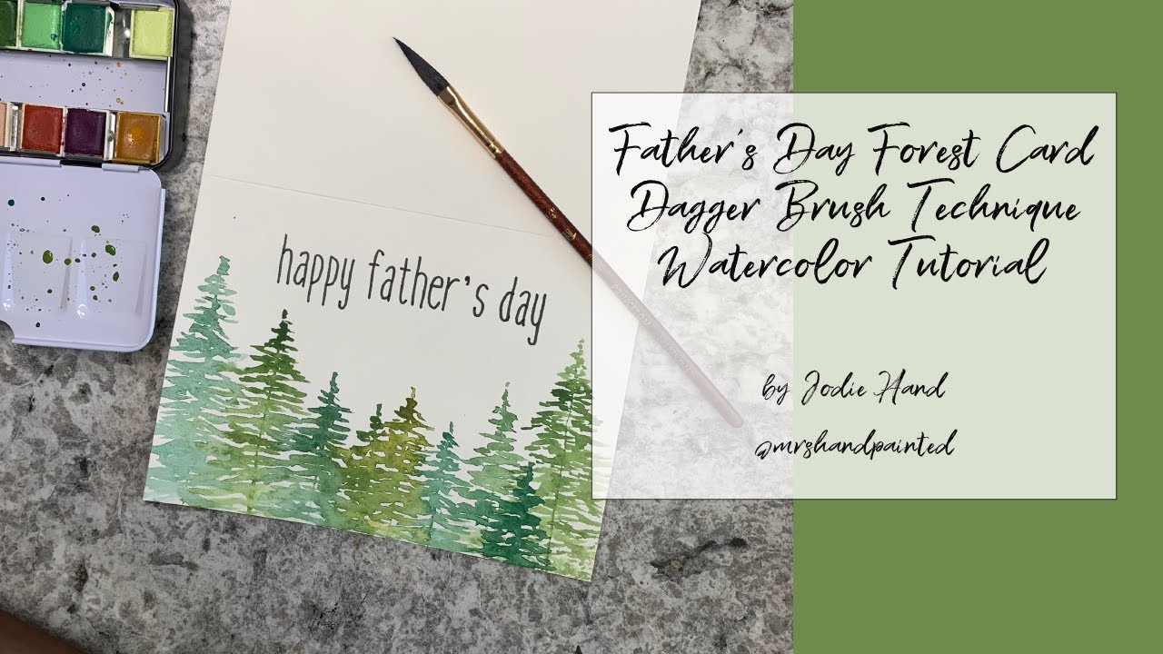 Father's Day Forest Card Watercolor Tutorial
