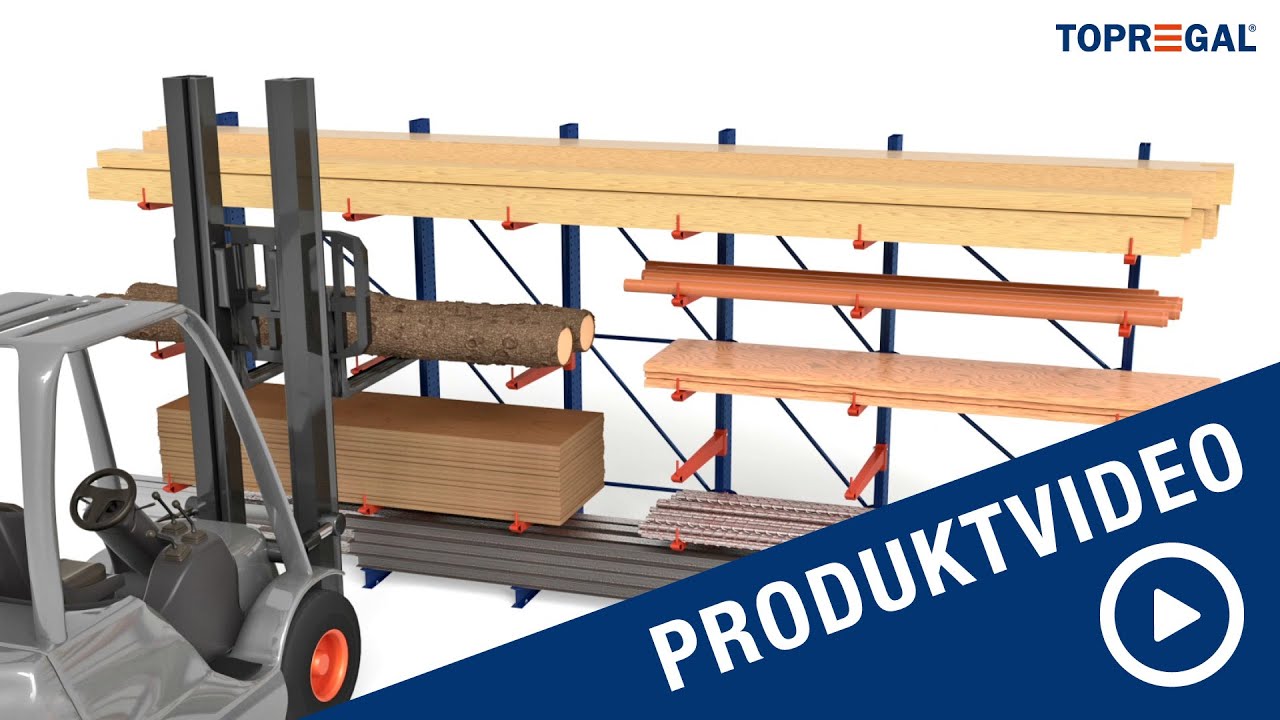 Kragarmregale Produktvideo - Langgutregal individuell konfigurierbar - modularer Aufbau -TOPREGAL