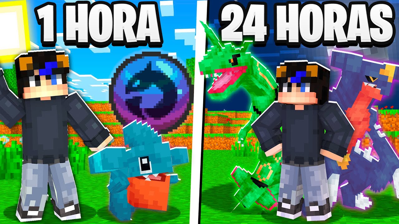Pasé 24 Horas siendo Entrenador de Pokémon Dragón en Minecraft Cobblemon!