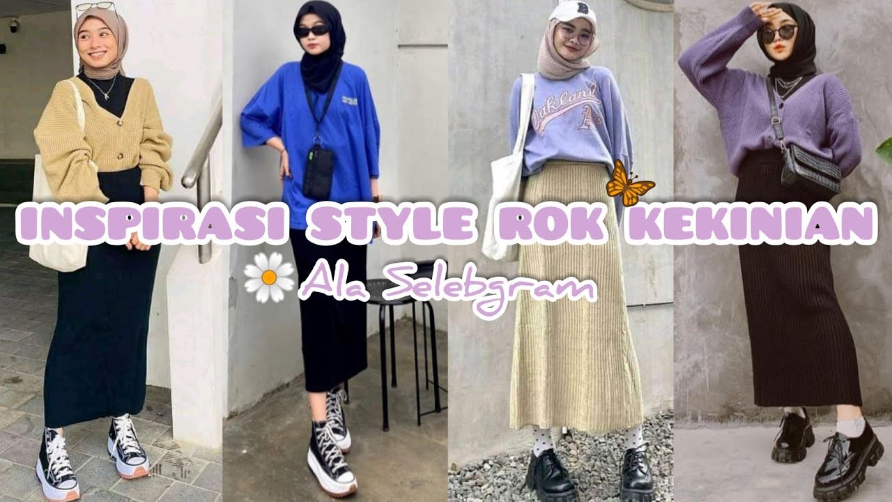 OOTD Hijab Remaja Menggunakan Rok Span🌼 || Ala Selebgram🌼 Gaya Terbaru 2022✨