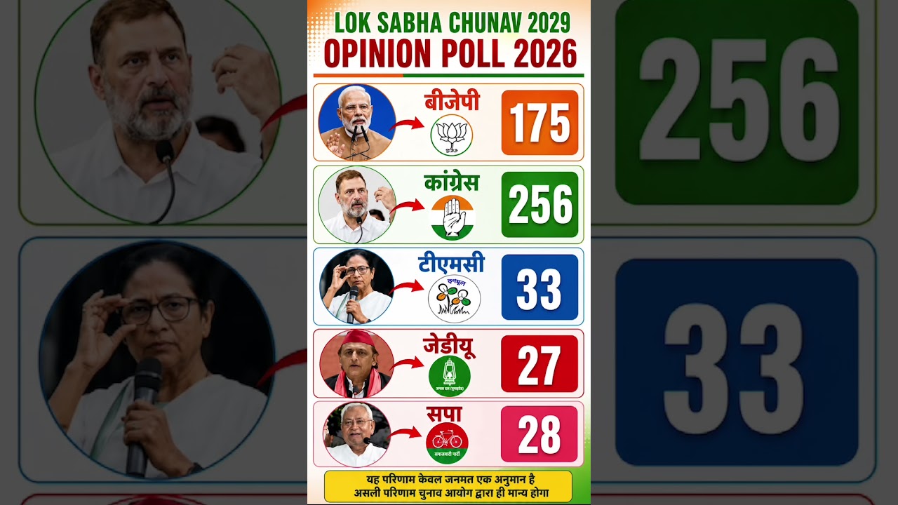 Lok Sabha Election 2029 Opinion Poll |Narendra Modi vs Rahul Gandhi | BJP vsCongress #bjp #india