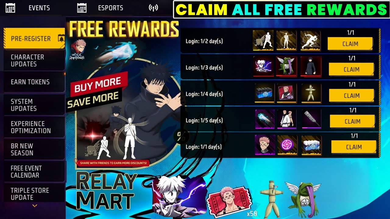 GET JUJUTSU KAISEN EVENT ALL REWARDS🔥 -para SAMSUNG,A3,A5,A6,A7,J2,J5,J7,S5,S6,S7,S9,A10,A20,A30,A50