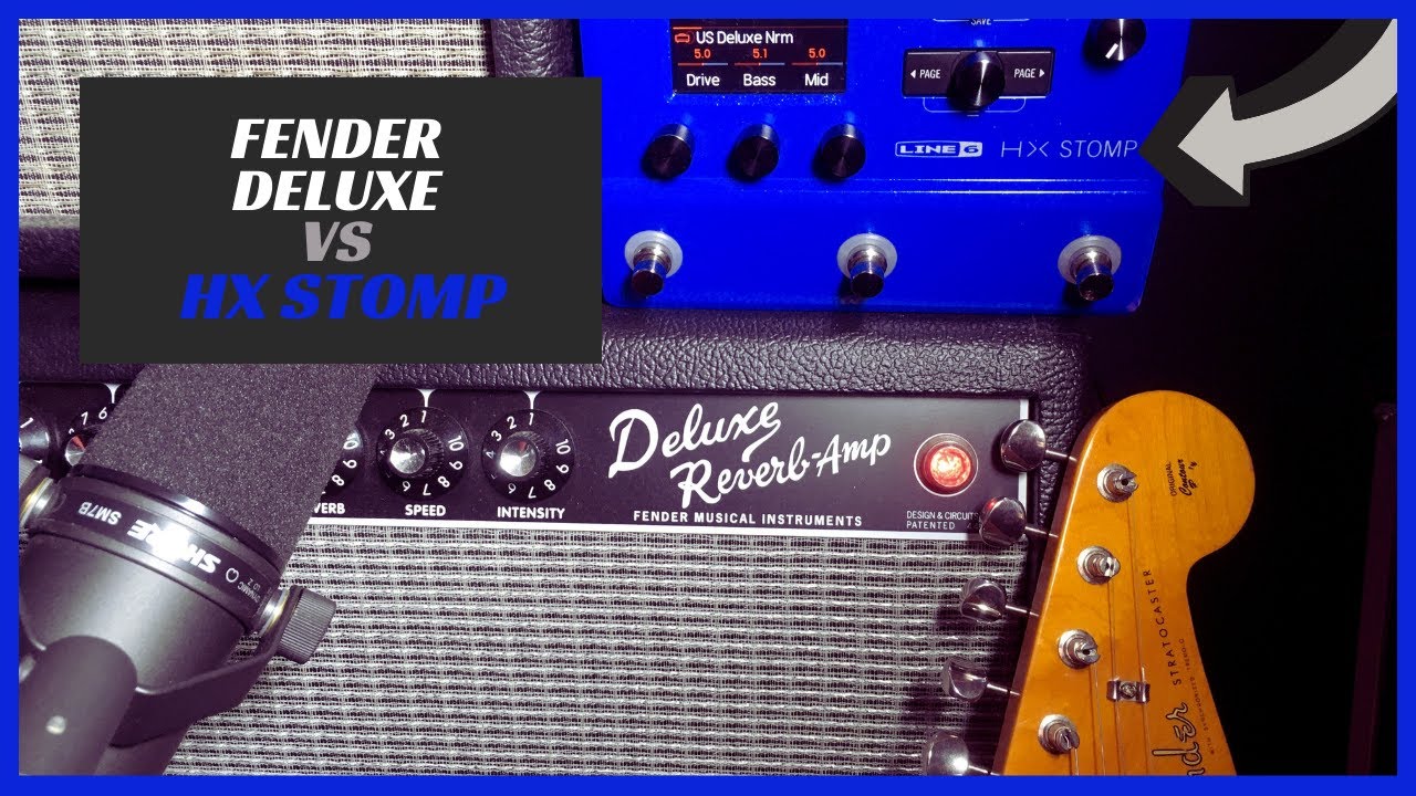 HX Stomp Line6 Helix US Deluxe 🎧 Vs 🎧 Fender Deluxe Reverb Amp | Can You Hear The Difference?
