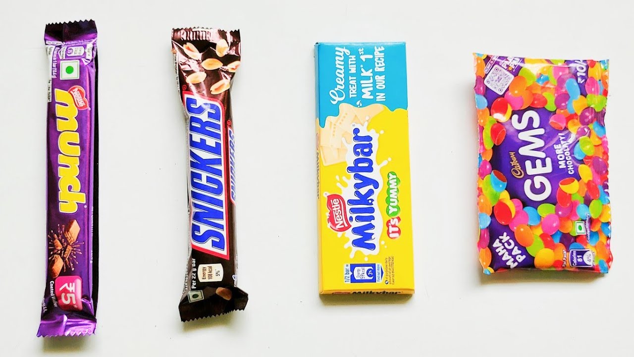 Munch против Snickers против Milkybar против Gems