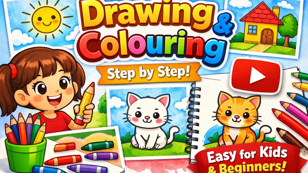 How to Draw and Colour Beautiful Pictures | Easy for Beginners