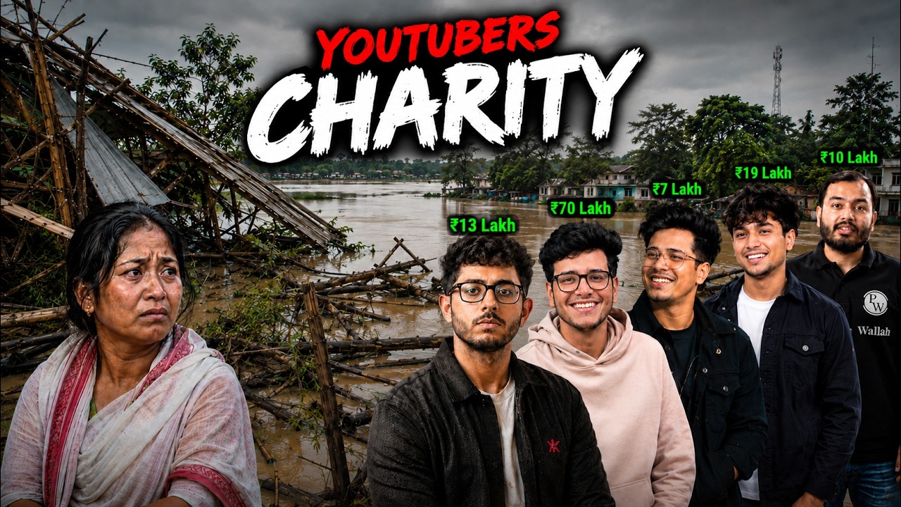 YouTubers Charity in Assam Flood Relief 😱  @CarryMinati