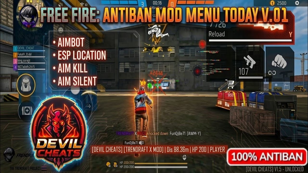 Ob52 New FREE FIRE ANTIBAN MOD MENU TODAY ✅| AUTO HEADSHOT ☠️ AIM KILL 🔥 #freefire