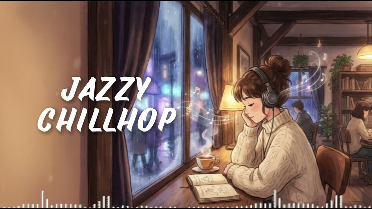 Rainy Café Jazz Lofi ☔ Cozy Chillhop Beats for Study, Focus & Relax