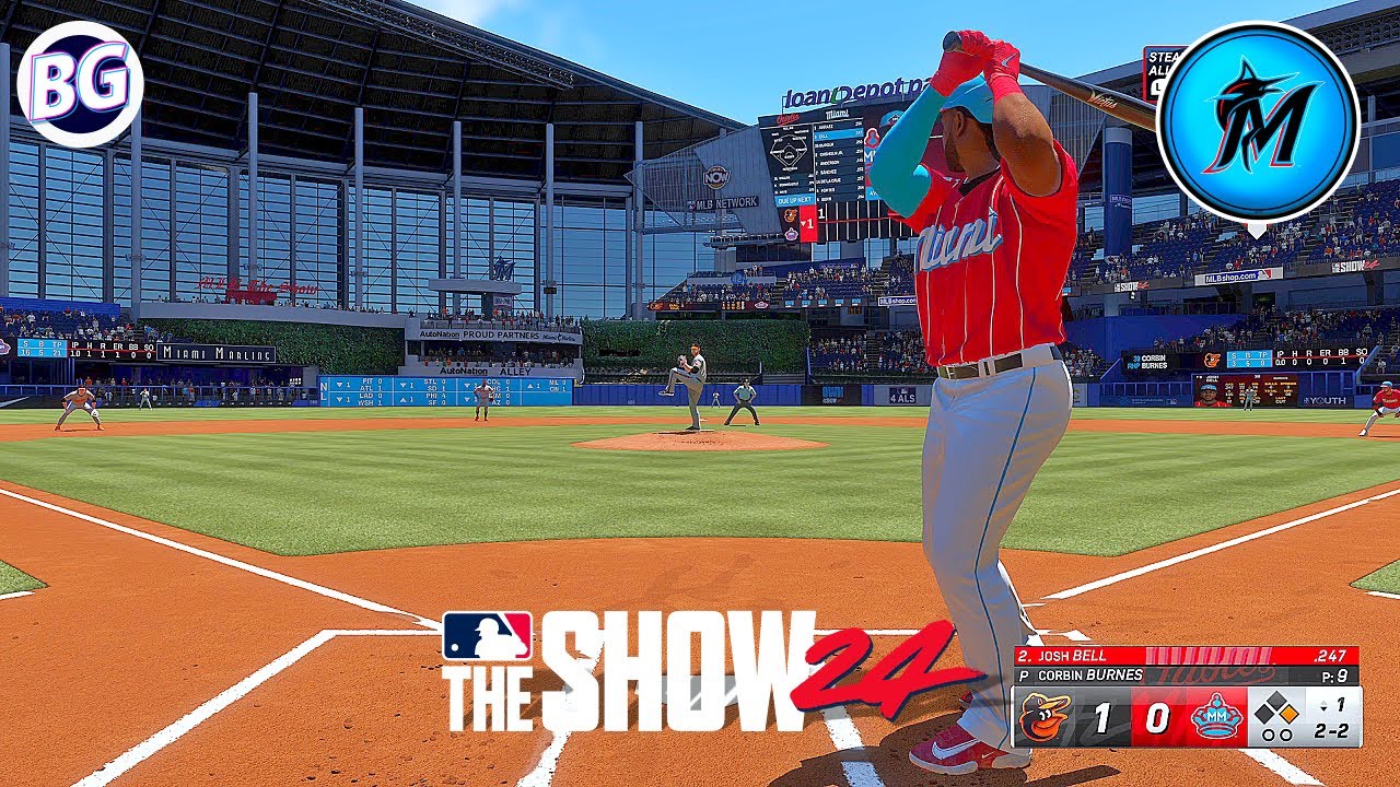 MLB The Show 24 Miami MARLINS vs Baltimore ORIOLES - FIRST GAMEPLAY PS5 60fps HD