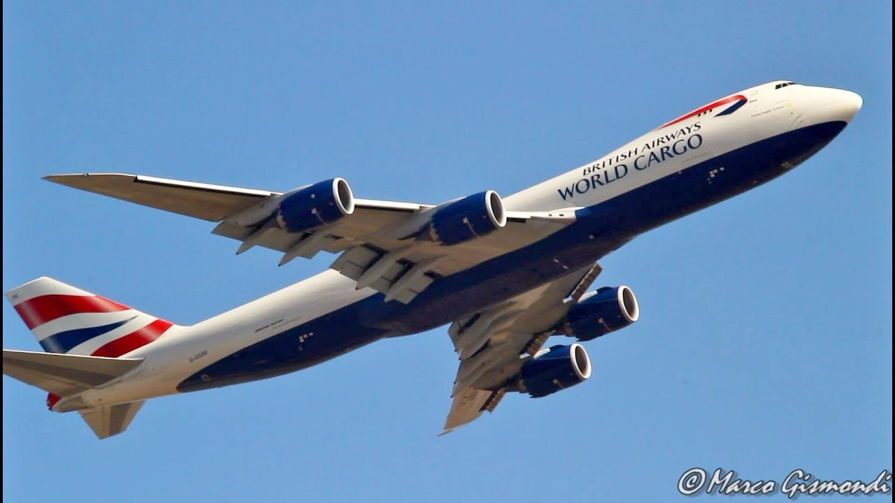British Airways World Cargo Boeing 747-8F at Rome Fiumicino Airport LIRF