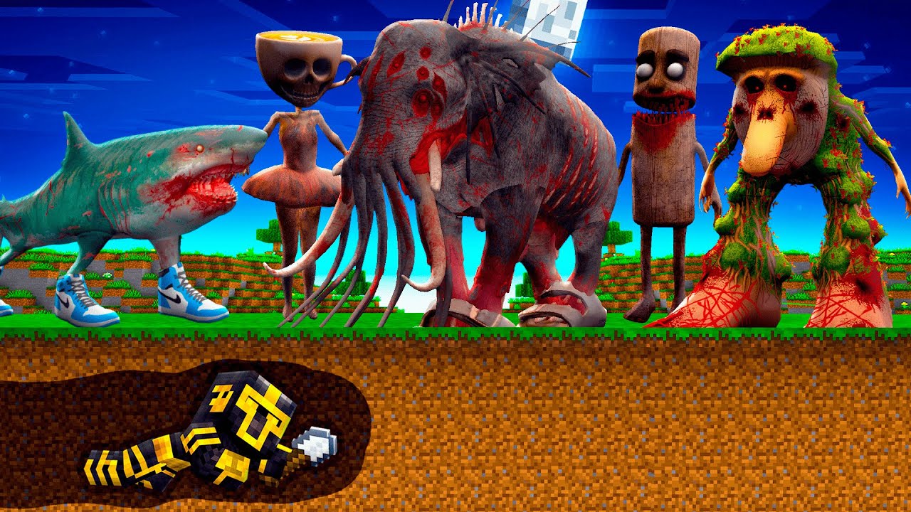 CONSTRUYO UN TÚNEL SECRETO PARA ESCAPAR DE ITALIAN BRAINROT .EXE EN MINECRAFT 😱