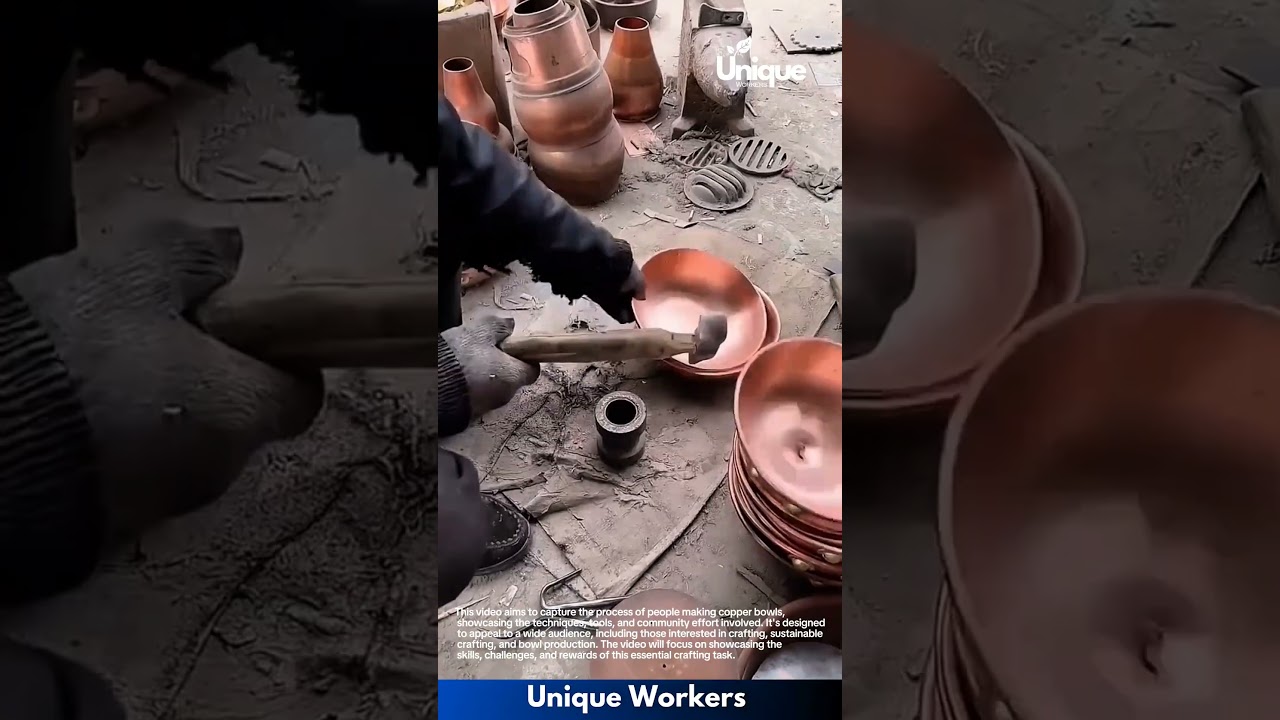 Making copper bowls: people making copper bowls