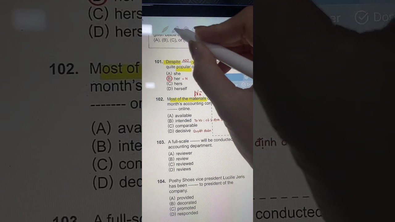 GIẢI ĐỀ TOEIC PART 5 TEST 3 ETS 2026