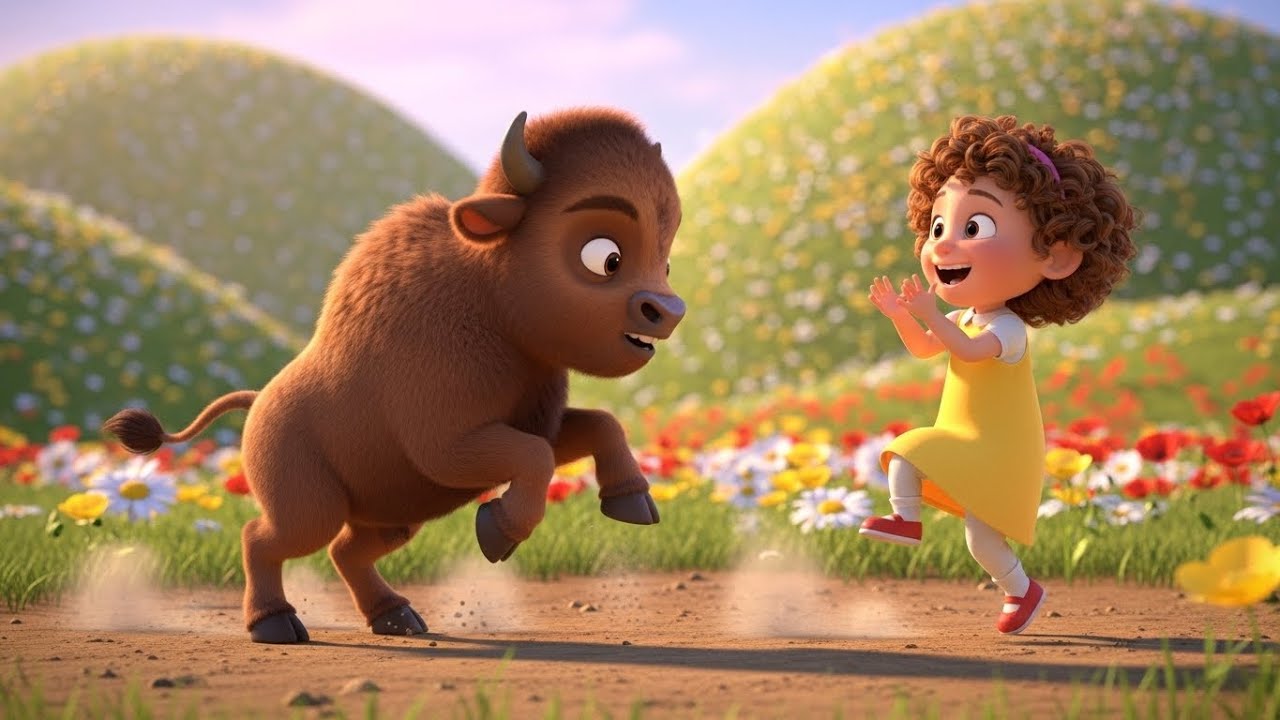 Un bebé bisonte resopló ante la nube de polvo 🦬💨 | Canción divertida para bebés y niños