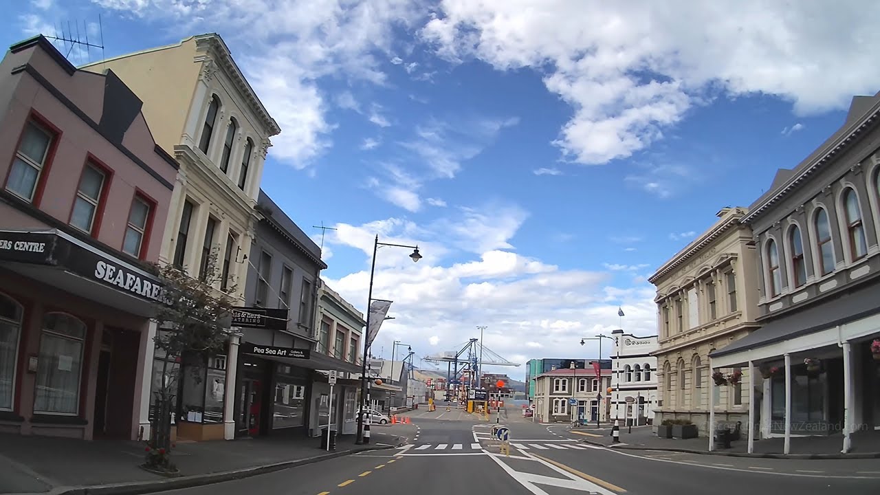 Driving from Long Beach to Port Chalmers in Dunedin in the Otago Region of New Zealand