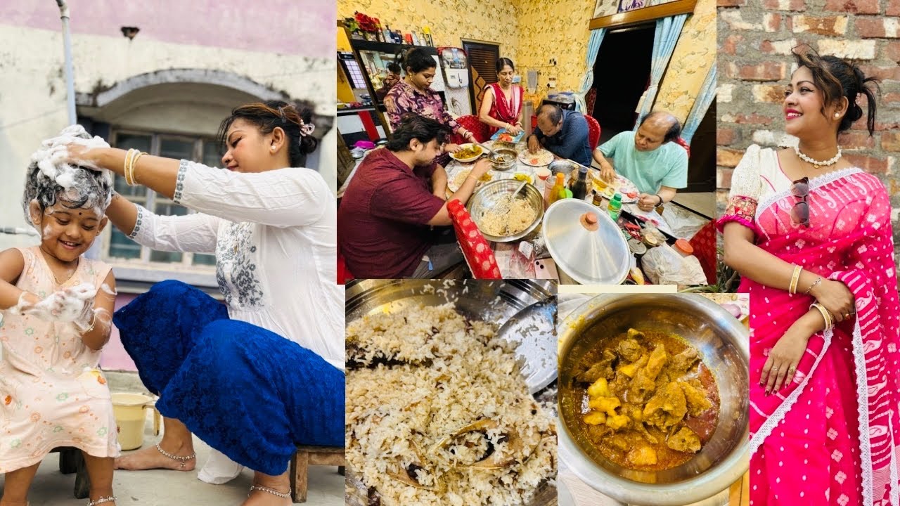 🦋দুই জামাইয়ের আজ শ্বশুর বাড়িতে নেমন্তন্ন 🍗মা রাধলো ইলিশ পোলাও 🍱