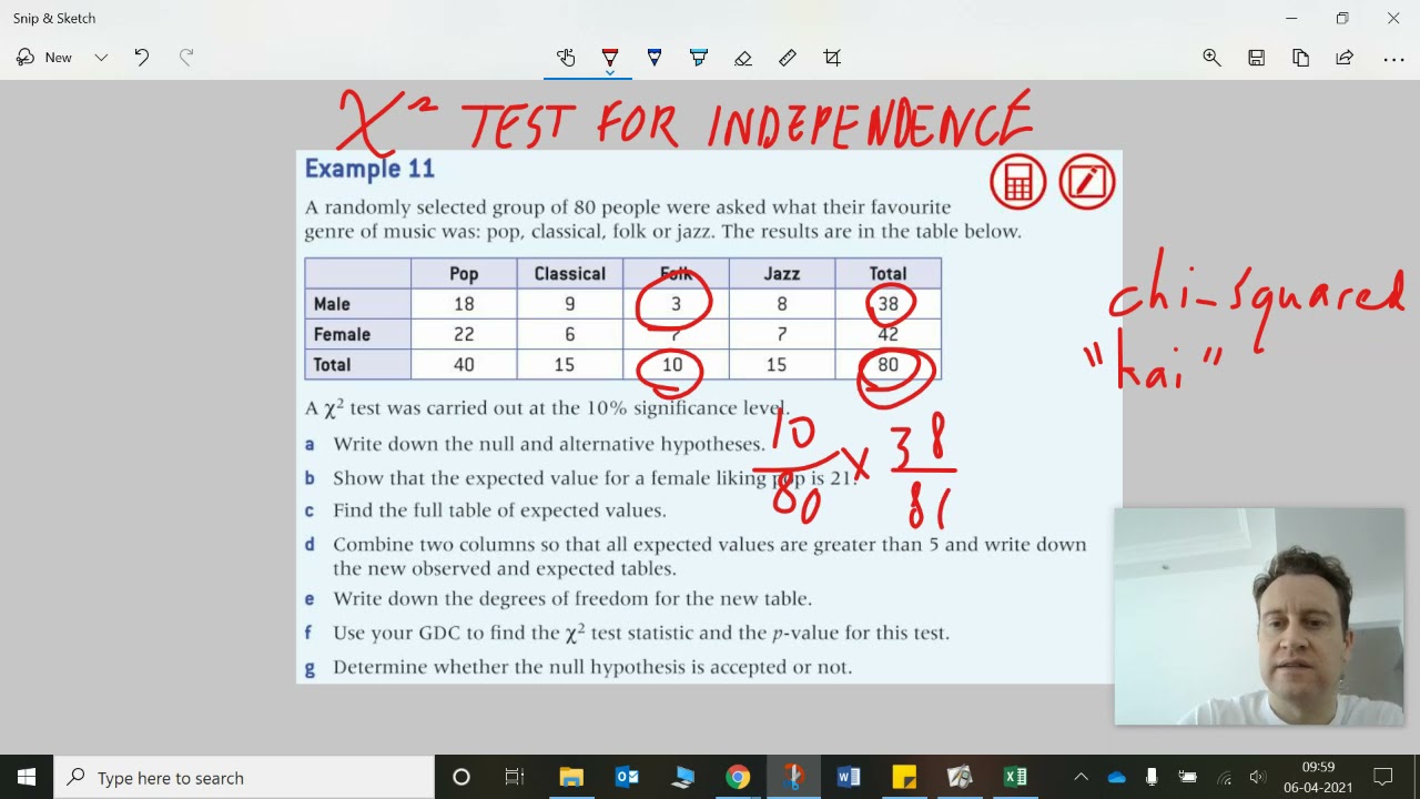 Ex14J: IB HL AI, Oxford; chi-squared test for independence (GTU)