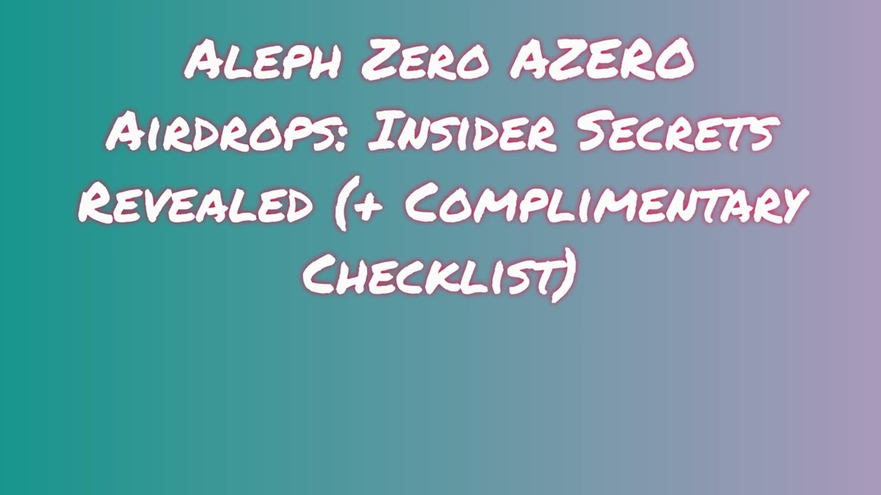 Grab Aleph Zero AZERO Airdrop for Free |  Discover Aleph Zero AZERO Airdrop Exchange Options