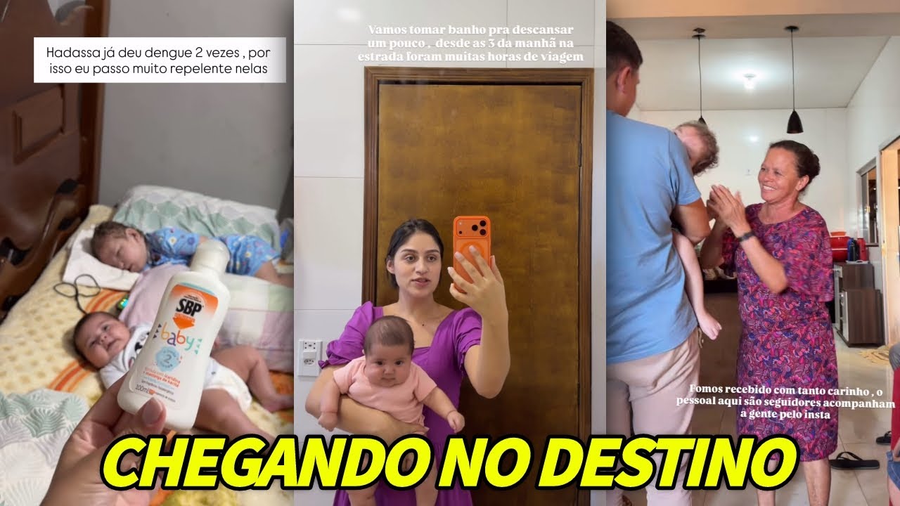 ANA VITÓRIA CHEGA DE VIAGEM E MOSTRA CUIDADOS COM AS MENINAS