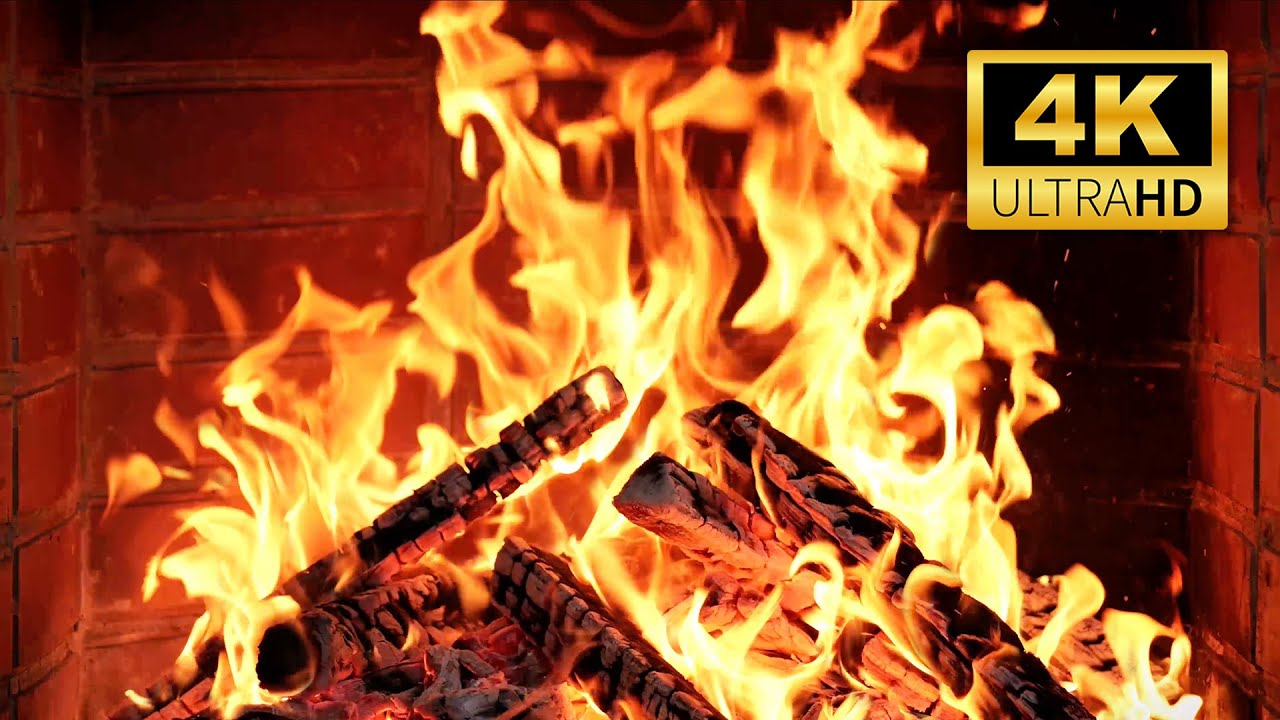 🔥 Watch & Feel at Home: Fireplace 4K with Beautiful Flames & Crackling Logs (Cozy Reading Ambience)