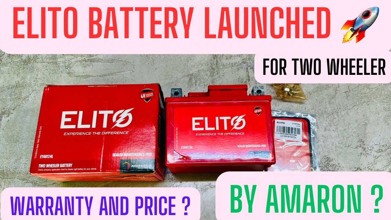 Elito Battery By Amara Raja ( Amaron ) Launched 🚀 For Two Wheeler #elito #elitobattery