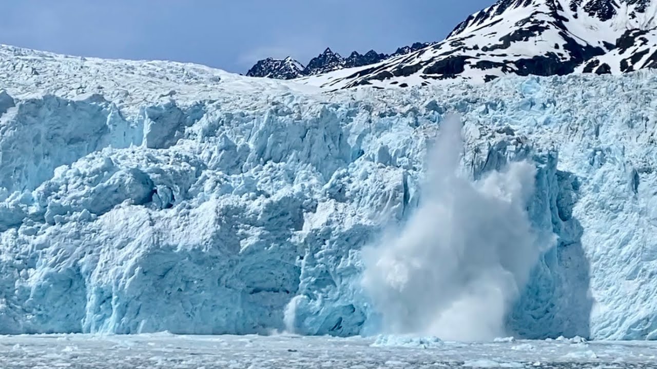 Amazing!!  Alaska’s 400 ft High Aialik Glacier Ice Calving!