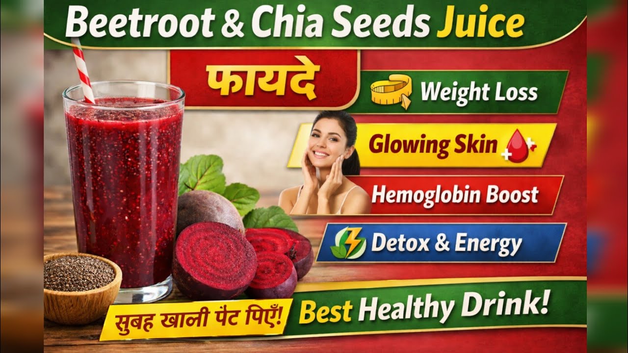 Beetroot Chia Seeds Juice Benefits | Weight Loss + Glowing Skin + Energy Boost