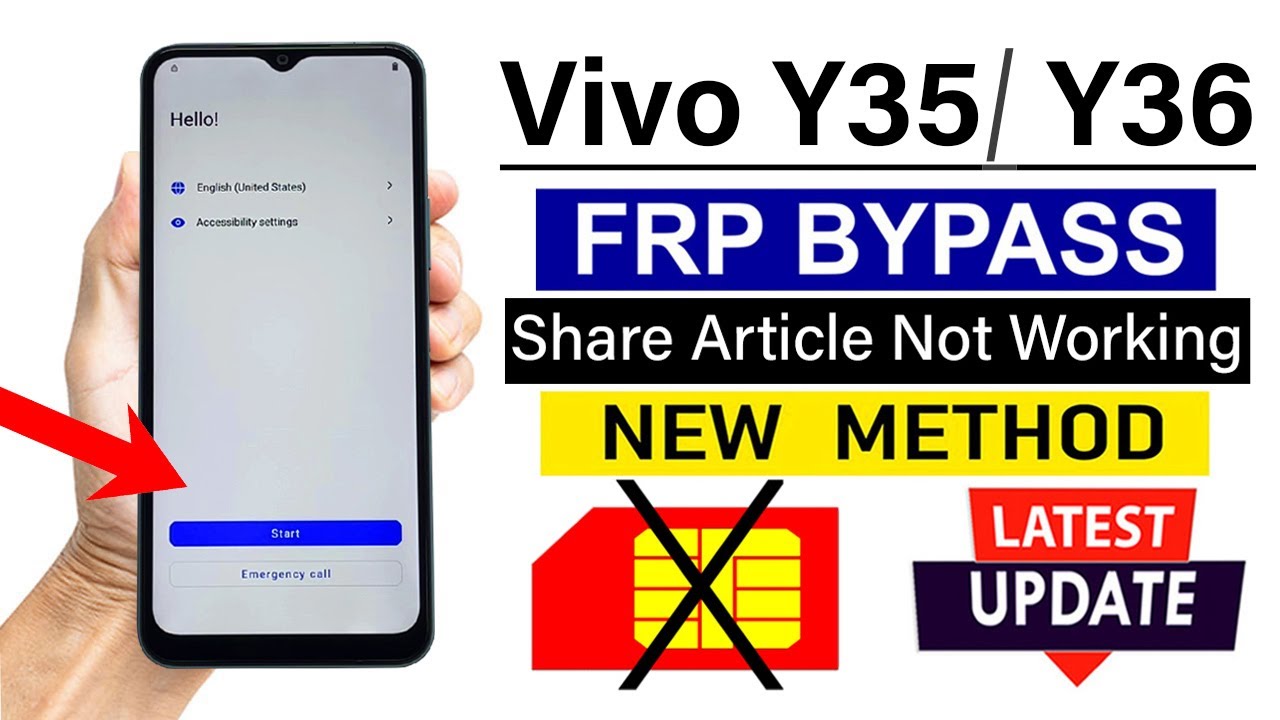 Vivo Y35/ Y36 : Android 14 FRP BYPASS - Share Article Not Working/ No Settings (Without PC)