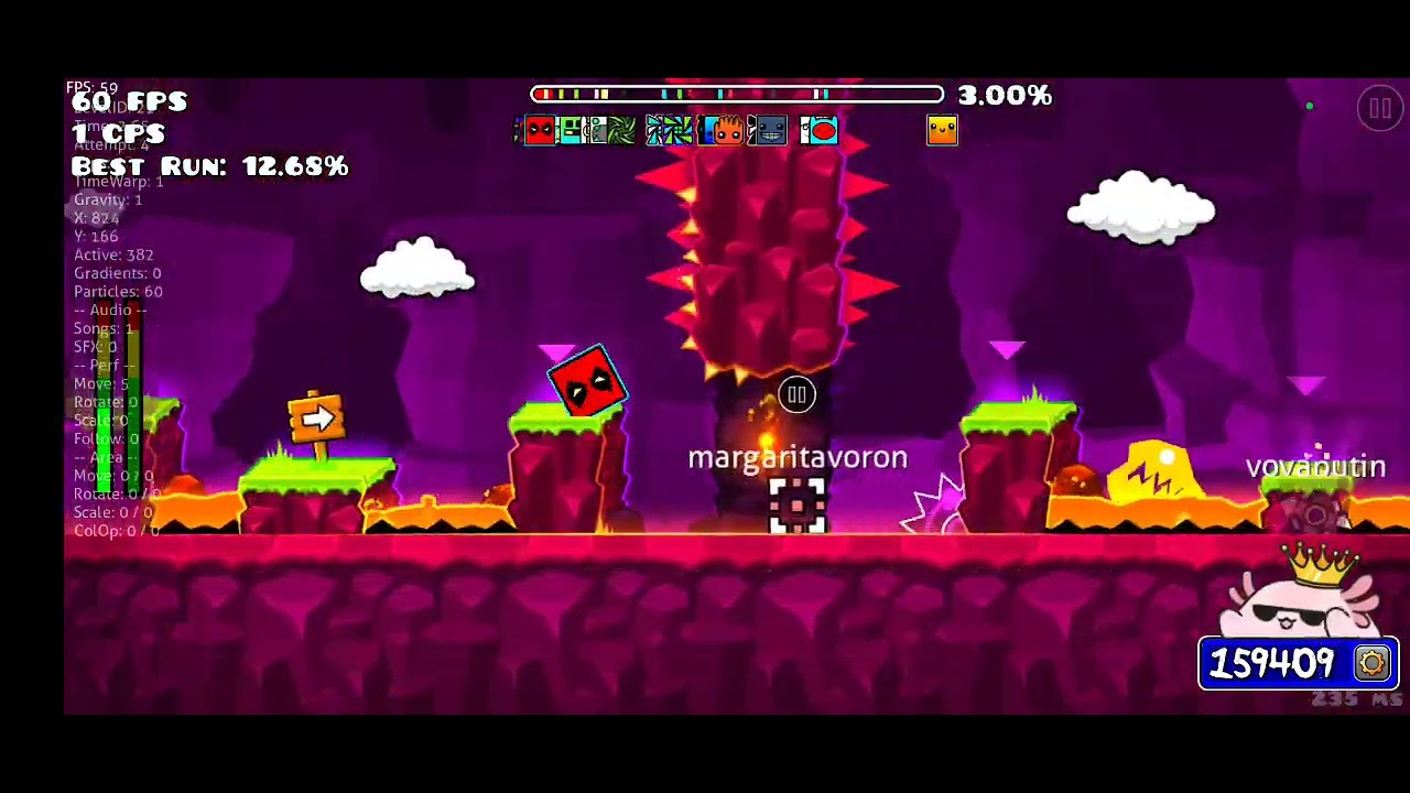 Jugando geometry dash