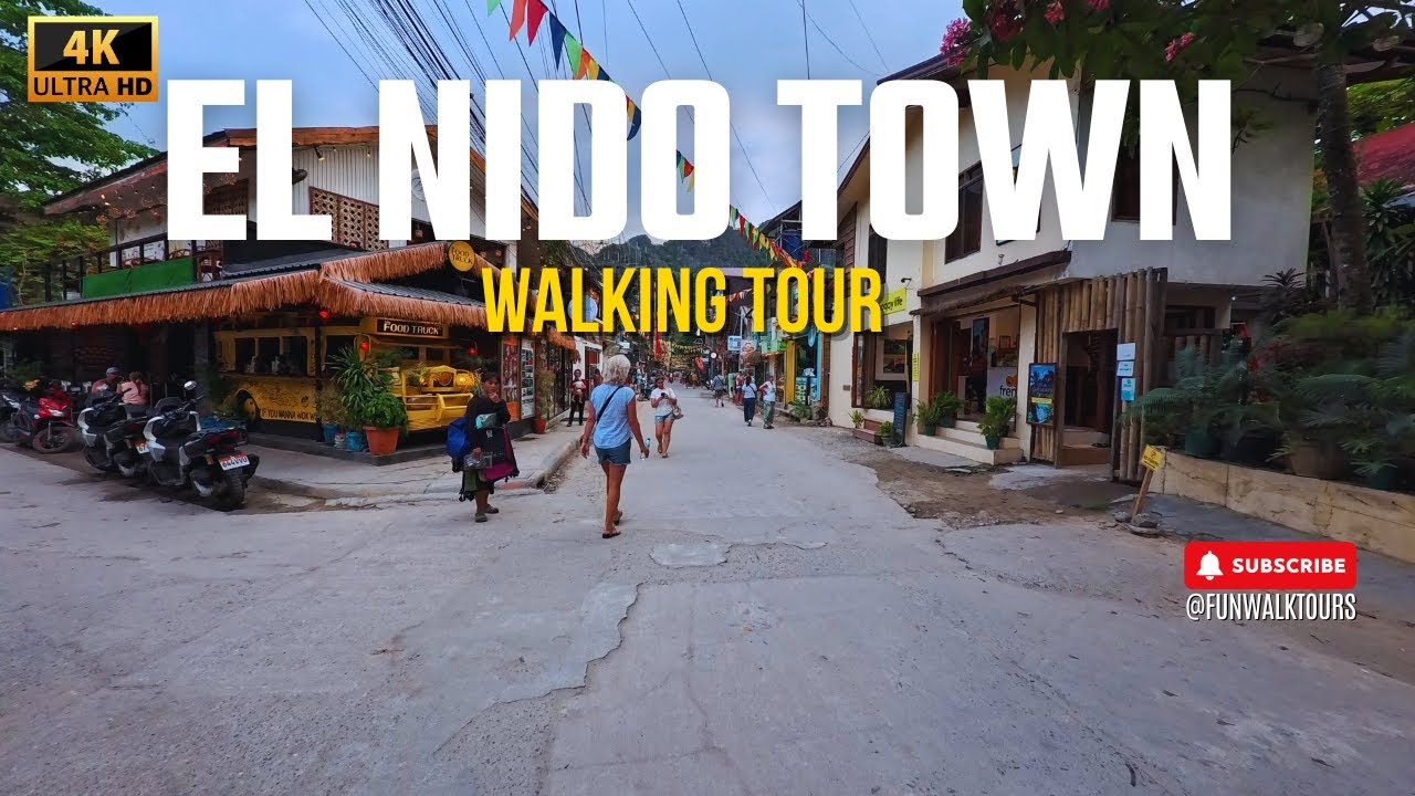 El Nido Town - Palawan - Philippines - Walking Tour - 4K