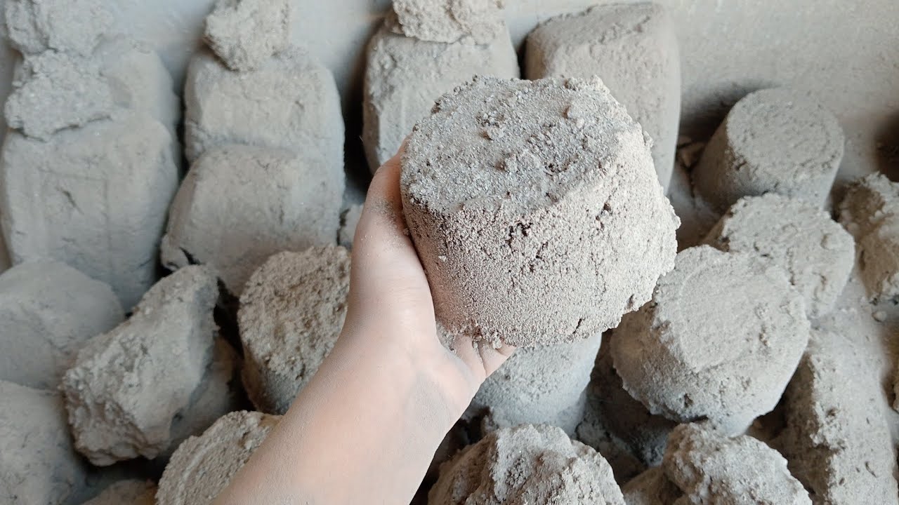 New video of extra dusty gritty sand cement super soft shapes crumbling on floor ❤️❤️