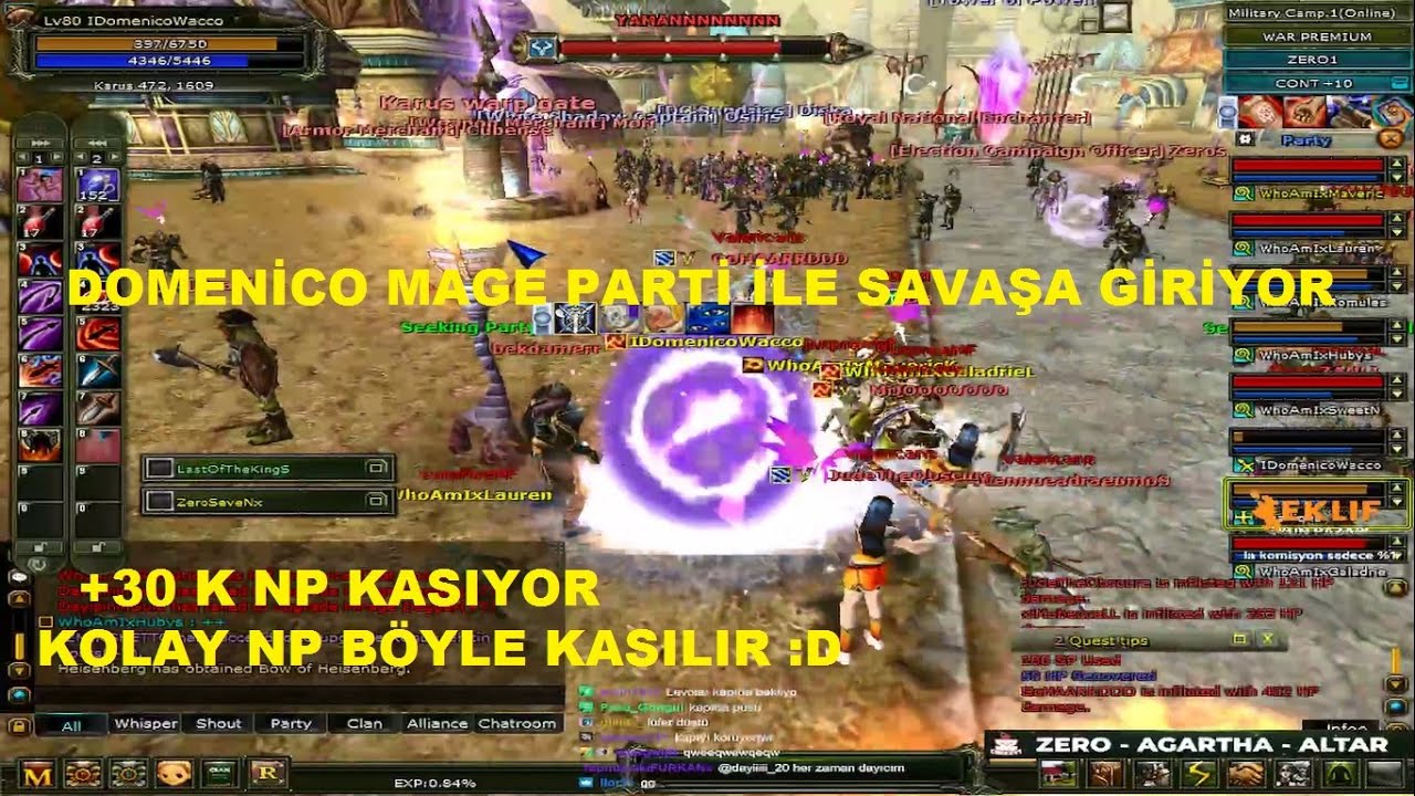 DomenicoWaccoo | Kolay Np Kasma Yolunu Bulmuş :D Mage Parti İle Savaşa Girmek :D | Knight Online